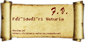 Földvári Veturia névjegykártya